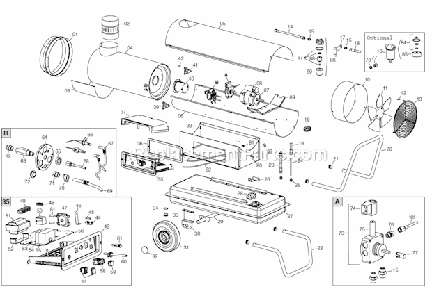 Page A Diagram and Parts List for 1000ID  Mr Heater Construction Heater